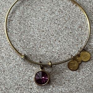 Alex & Ani Bangle Bracelet With Round Amethyst Stone